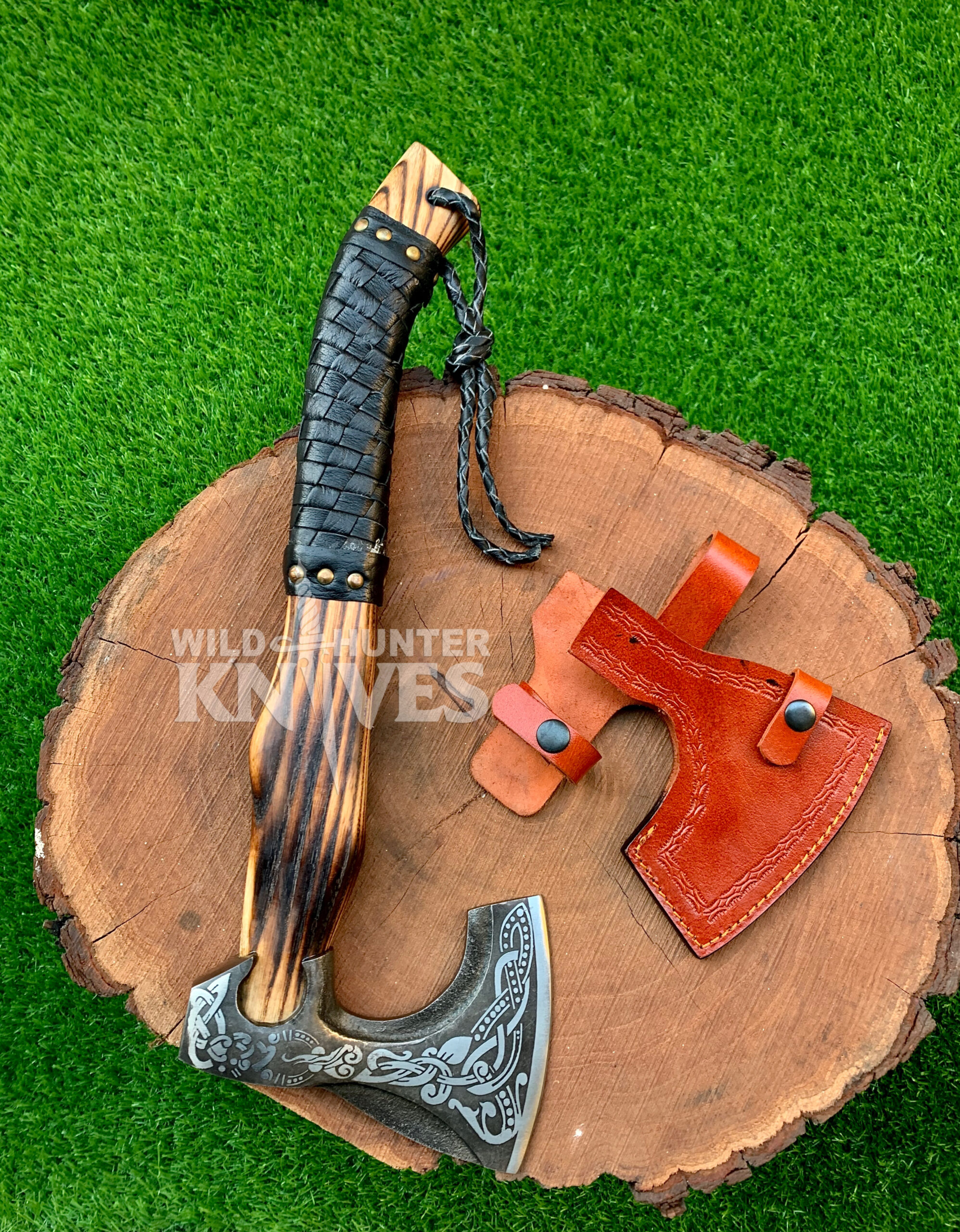 Custom Gift Forged Carbon Steel Viking Axe with Ash Wood Shaft, Viking Bearded Camping Axe, Best Birthday & buy Anniversary Gift For Him VA-129